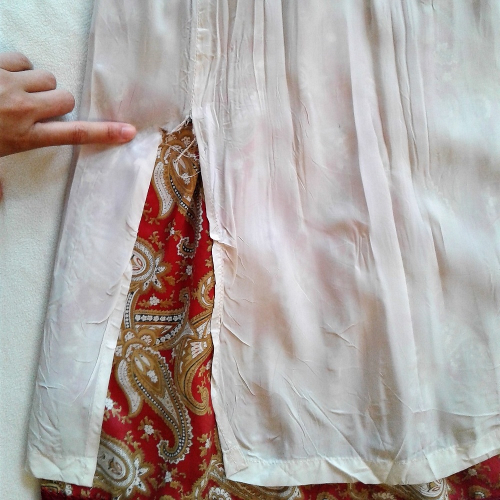 SOLD! Vintage Macy's Silk Red Paisley Maxi Skirt - Picture 7 of 8